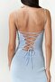 Sunrise Blue Low-Cut Back Short Knitwear Dress - 5