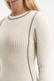Aston Stripe Detail Beige Knitwear Dress - 5
