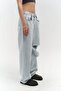 Unique Ice Blue Ripped Detail Jean Pants - 5