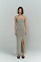 Cintia Backless Gray Knitwear Dress - 2