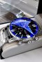 Original Special Boxed Cutting Glass Men's Wristwatch Silver Color Steel Band Hme2065C3 - 4