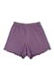 Lilac Cotton Corduroy Short Sleeve T-Shirt and Shorts Women's Pajama Set - 5