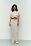 Paloma Beige Crop Skirt Set - 2