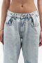 Unique Ice Blue Ripped Detail Jean Pants - 6