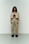 Abra Beige Cropped Shirt and Pants Set - 2