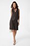 Brown Linen Blended Women's Tailor Vest - 4