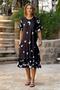Black Butterfly Patterned Skirts Ruffled Summer Cotton Combed Dress - 2