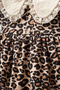 Leopard Patterned Collar Detailed Baby Girl Dress - 3