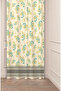 Flowers Leaf Square Geometric Lines Patterned Custom Design Digital Printed (Single Wing) Background Curtain