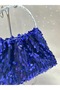 Purple Blue Sequin Portfolio Evening Dress Handbag - 3