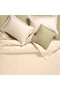 غطاء وسادة من القطن الساتان بلون كريمي صلب، عبوة من قطعتين - 2