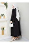 Women's Standard Collar Buttoned Fixed Belted Loose Sleeve Hijab Dress - 4
