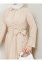 Women's Standard Collar Buttoned Fixed Belted Loose Sleeve Hijab Dress - 7