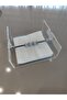 Transparent Plexi Serving Napkin Holder with Silver Brass Plated Accessories