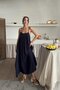 Navy Blue Strappy Muslin Dress - 2