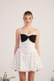 Mini Erica Dress with Polka Dot Ribbon Detail and Balloon Skirt White - 4