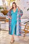 25534 Women's Aqua Lace Detail Slit Nightgown - 3