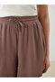 Lcwaikiki Classic Brown Elastic Waist Women Shorts - 3