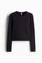 Long-sleeved jersey top