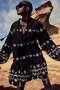فستان تونيك مطرز باللغة الإنجليزية - 5