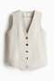 Linen-blend suit waistcoat