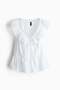 Frill-trimmed cotton vest top