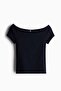 Ribbed off-the-shoulder top