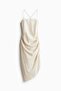 Draped linen-blend dress