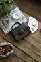 Women's Bitter Brown Square Buckle Accessory Stone Handle Evening Dress Handbag Shoulder Bag