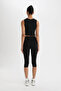 Below the Knee Sports Black Women's Leggings E2679Ax/Bk81 - 6