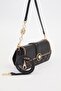 Black Round Buckle Detail Shoulder Bag - 2
