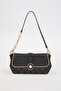 Black Round Buckle Detail Shoulder Bag