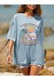 Surf Riders Printed Women's Oversize T-shirt Casual Boyfirend - 3