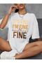 تي شيرت مطبوع كبير الحجم من Everything's Fine كاجوال Boyfirend