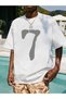 7 Number Printed Oversize Men's T-shirt Casual Boyfirend - 3