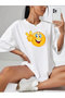Emoji Printed Oversize Unisex T-shirt Casual Boyfirend