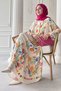 Mixed Tropical Pattern Beige Viscose Dress