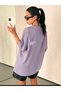 Women's Cherish Time Effect Printed Oversize Casual T-shirt Boyfriend - 3