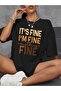 تي شيرت مطبوع كبير الحجم من Everything's Fine كاجوال Boyfirend