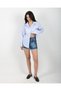 Dark Blue High Waist Ripped Detailed Denim Shorts - 3