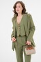 Khaki Blazer Jacket-Pants Woven Bottom-Top Set - 4