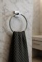 Adhesive Chrome 4-Piece Bathroom & Kitchen Towel Holder Set – Toilet Paper Holder, Roll, Hoop and Long Towel Rack - 2