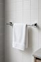 Adhesive Chrome 4-Piece Bathroom & Kitchen Towel Holder Set – Toilet Paper Holder, Roll, Hoop and Long Towel Rack - 4