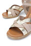 Women's Genuine Leather Beige Heeled Sandals - 3
