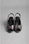 Seç 0318 Genuine Leather Heel Sandals (7cm) Platinum - 3