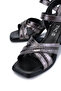 Women's Genuine Leather Anthracite Heeled Sandals - 3