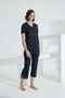Angelique Bamboo Fabric Short Sleeve Lace Detailed Women's Capri Suit 22256 - 2