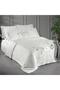 Leandra King Size (King Size) 100% Cotton Satin "300 Tc" Duvet Cover White - 3