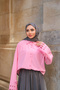 Women's Sleeve Embroidered Shirt Pink - 4