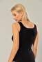 قميص داخلي مضلع من القطن الأسود فائق النحافة من Erdem 2328 - 2